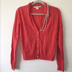 Nougat of London Coral Cardigan - Removable Pearls